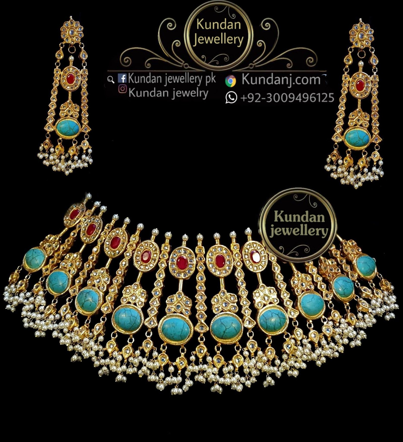 N138 Turquoise Necklace set - Image 1