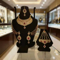 Crimson Royale Antique Bridal Set - Image 2
