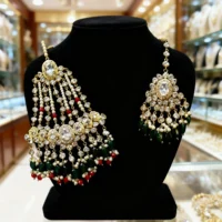 Imperial Polki Pearl Choker Bridal Set - Image 2