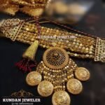 Bridal Multi-Strand Geometric Gold Bead Necklace  | 24k Gold Plated